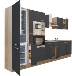 Leziter Yorki Konyhabútor - Sonoma Tölgy/Antracit - 360 cm (L360STAN-AF)