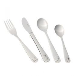 Kinghoff Set de tacamuri pentru copii KIngHoff KH 3586, 4 piese, Lucios, Otel Inoxidabil, Decoratie Animale (KH 3586) Tacam