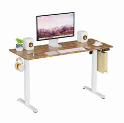 Elektromosan állítható magasságú íróasztal - 140x60cm rusztikus barna ülő-/állómunkához - LVN System Lite LV1717 (LV1717)
