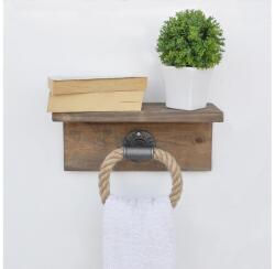 ASIR GROUP Törölközőtartó polccal BORURAF 14x30 cm fenyő 792EVL2693 (AS0970)