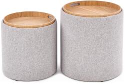 Halmar 2 darabos AVIKO puff szett, átmérő: 38/45 cm, szürke/bézs V-CH-AVIKO-PUFA (HA0120)