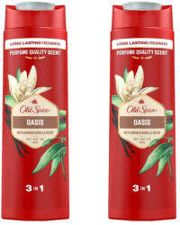 Old Spice Oasis 3 az 1-ben tusfürdő és sampon férfiaknak (2x400 ml)