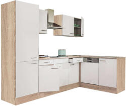 Leziter Yorki 280 sarok konyhablokk sonoma tölgy korpusz, selyemfényű fehér fronttal polcos szekrénnyel (LS280STFH-PSZ)