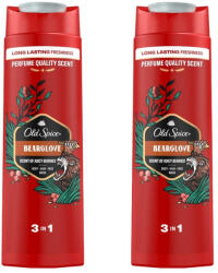Old Spice Bearglove 3 az 1-ben tusfürdő és sampon (2x400 ml)