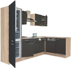Leziter Yorki Konyhabútor - Sarok - 280cm - Sonoma Tölgy/Antracit