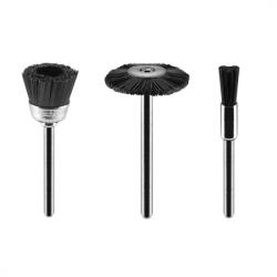 GRAPHITE Csapos kefe, máanyag: befejezőkefe, pohárkefe, kerékkefe, készlet 3 db (GRAPHITE-55H068)