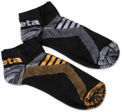 BETA 7431P Két pár sneaker zokni szellőző betétekkel Egy pár fekete/narancs és egy pár fekete/szürke színű zokni. M (BETA 7431P) (BETA-074310102)