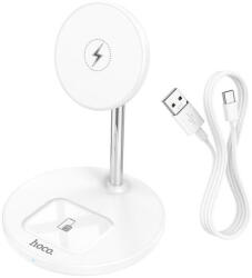 hoco. 2in1 wireless töltő állvány, 15W / 3A, fehér, Hoco S23 - gsmlive