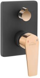 INVENA MIDNIGHT INVENA TREND falsík alá építhető kétfunkciós csaptelep, fekete/rózsa-arany, PVD/W (35-002-V)