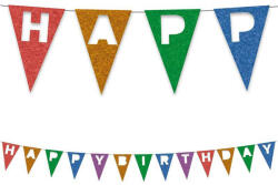Procos Újrahasznosítható színes banner Happy Birthday felirattal 200cm (95564)