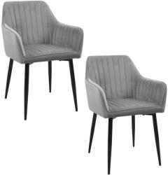 AKORD SJ. 040 Bársony Étkezőszék Szürke Steppelt (2xCSJ-040-GR)