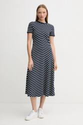 Tommy Hilfiger pamut ruha sötétkék, midi, harang alakú, WW0WW44547 - sötétkék S - answear - 38 990 Ft