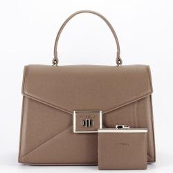 Chris Bella Geanta medie maro Premium cu portofel CB2305-1 M6 (CB2305-1MUDTAUPE)
