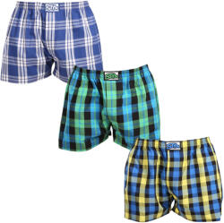 Styx 3PACK férfi bő szárú boxeralsók Styx klasszikus gumipánt többszínű nagyméretű (3E103840) 4XL