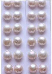 Perle de Cultura Rondele Margele Pentru Cercei 11-12 x 11-12 x 11 mm - AAA - Jumatate Forat - 1 Pereche