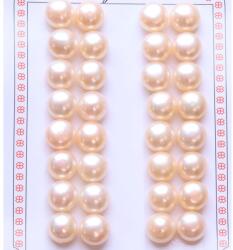  Perle de Cultura Roz Rondele Margele Pentru Cercei 11-12 x 11-12 x 7 mm - AAA - Jumatate Forat - 1 Pereche