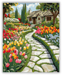  Virágos Kert Tulipánokkal - számfestő készlet