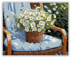  Fehér Margaréták Kerti Székben - számfestő készlet