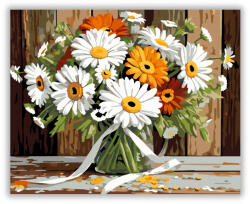  Margaréták és Gerberák Csokra - számfestő készlet