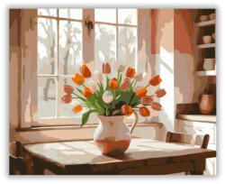  Vegyes Tulipáncsokor Vidéki Konyhában - számfestő készlet