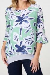 RohBoutique Bluza casual dama verde cu imprimeu floral, ROH BR2860
