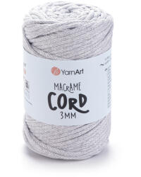  MACRAME CORD zsinór fonal, 3mm - Világos szürke melange - 756