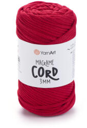  MACRAME CORD zsinór fonal, 3mm - Piros - 773