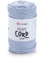 MACRAME CORD zsinór fonal, 3mm - Világos kék - 760