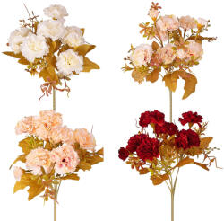 Valex Decor Szegfű selyemvirág csokor, 6 ágú, 30cm magas - 36db-os mix (LD002)