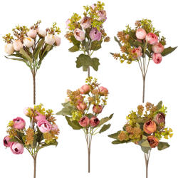 Valex Decor Boglárka selyemvirág csokor, 5 ágú, 32cm magas - 48db-os mix (LD001)