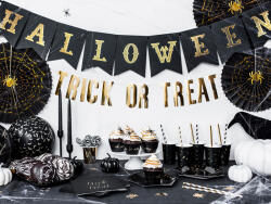 Halloween feliratos fekete - arany füzér (GRL47)