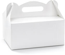 Dekoratív esküvői tortadobozok, fehér, 19x14x9cm (1 db / 10 db) (PUDCS18-008)