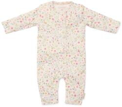Little Dutch Salopeta cu maneca lunga din bumbac organic - Alb - Fairy Garden - Little Dutch