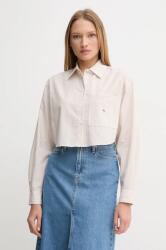 Calvin Klein pamut ing női, galléros, rózsaszín, relaxed, J20J225078 - bézs M