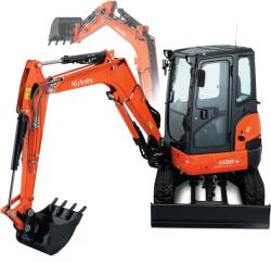 Kubota Japonia Miniexcavator Kubota cu cabina, 3.8 tone, motor diesel Kubota 24 CP, Kubota U36-4 (U36-4)