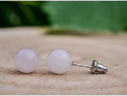  Rózsakvarc ásvány Fazettált Lógós Fülbevaló