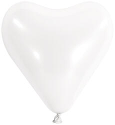 Amscan Fehér szív alakú latex léggömbök 30 cm 50 db