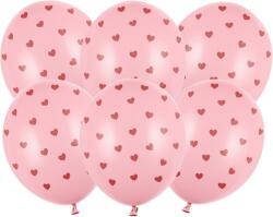 PartyDeco Erős pasztell kis szívecskés latex léggömbök 30 cm 6 db