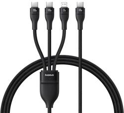 Baseus Flash Series 3 3in1 kábel 100W USB-C - USB-C+USB-C+ Lightning 1.5m + 3 x 0.25 m - fekete