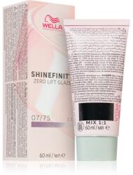 Wella Shinefinity Zero Lift Glaze vopsea de păr demipermanentă culoare 07/75 - Raspberry Latte 60 ml