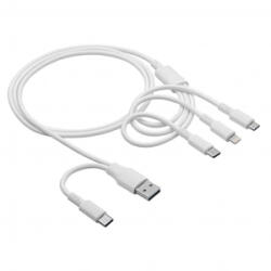 Akyga USB-A + USB-C / USB-C + USB Micro B + Lightning kábel 1.2m (AK-USB-52)