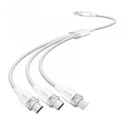 Vention USB 2.0 A - USB-C + Lightning + Micro USB kábel 1.5m fehér (CTPWG) (CTPWG)