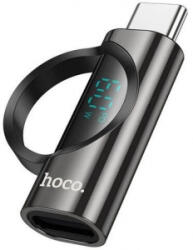 hoco. UA32A Lightning anya - USB Type-C apa adapter kijelzővel fekete (UA32A_B)