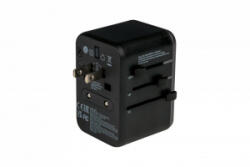 Verbatim UTA-04 utazó adapter AC aljzat, 2xUSB-C, 3xUSB-A fekete (49546)