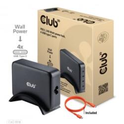 Club 3D 4xUSB Type-C hálózati töltőállomás fekete (CAC-1918) (CAC-1918)