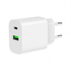 Gembird 1xUSB-A, 1xUSB-C hálózati töltő fehér 20W (TA-UC-PDQC20-01-W)
