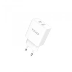 YOOUP 2x USB-A hálózati töltő 12W fehér (NC76-B) (NC76-B)