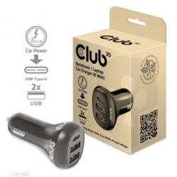 Club 3D 2xUSB-A, 1xUSB-C autós töltő 36W fekete (CAC-1921)