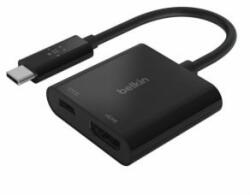 Belkin USB-C - HDMI adapter töltő funkcióval fekete (AVC002btBK)