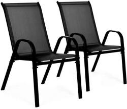 ModernHOME 2 db kerti szék készlet teraszra erkélyre fekete | SC-092KD BLACK (SC-092KD BLACK)